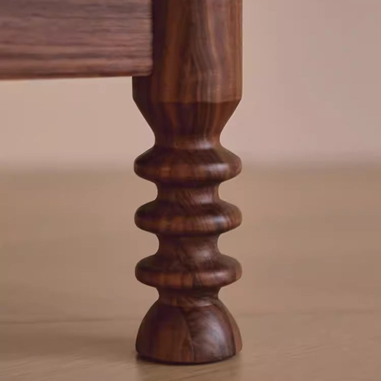 Solid Wood Nightstand with 2 Drawers – Vintage Walnut Bedside Table